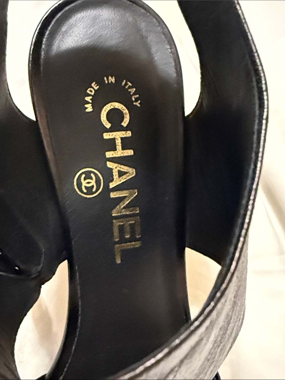 Chanel 3 inch sandal/heels with zipper close in EUC. Size 38